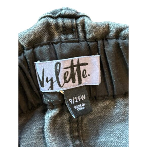 Black Denim Mini Skirt Sz. 29, Y2K, High Waist, Acid Wash, Grunge, Punk - Picture 3 of 3